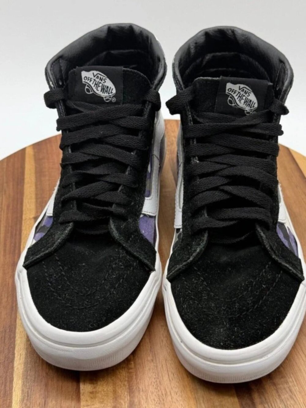 Vans Sk8-Hi Purple Camo Black Suede High Top Sneakers